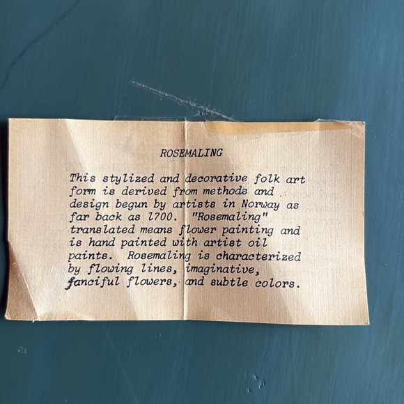 Original ROSEMALING Wooden Plate - by artist Rhonda Fritech - Limited edition - Picture 6 of 17